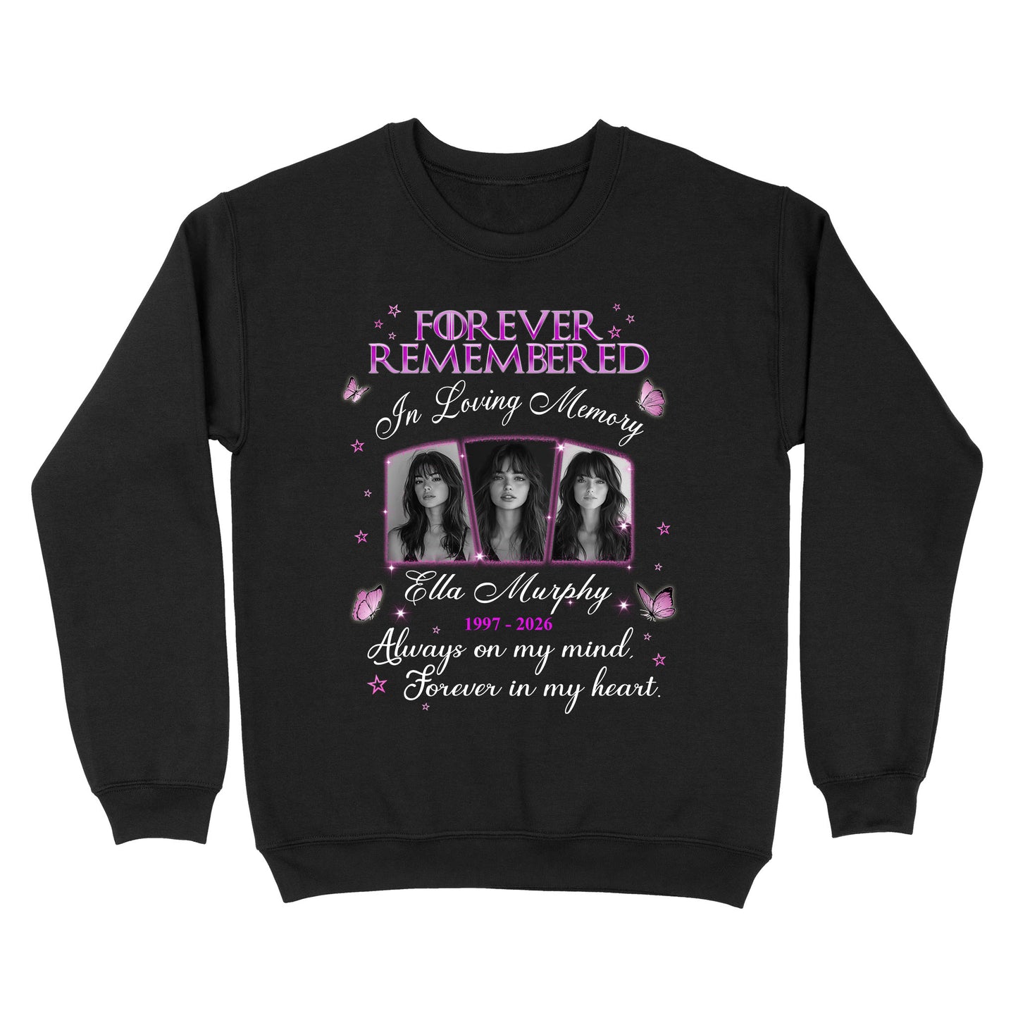 Personalized Photo Memorial Forever Remembered In Loving Memory Sweatshirt