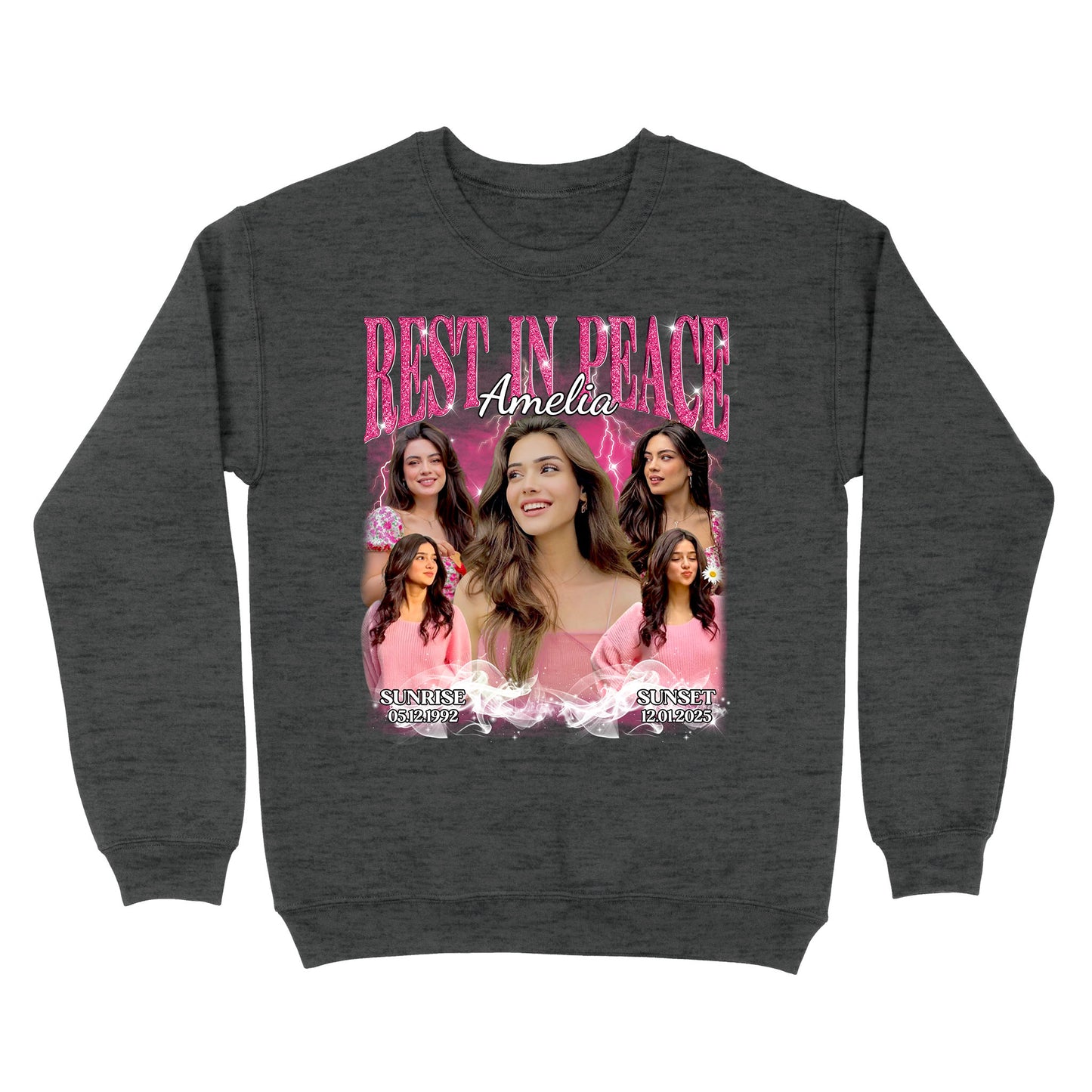 Personalized Photo Memorial Rest In Peace Sympathy Gift Loss Of Loved One Sweatshirt