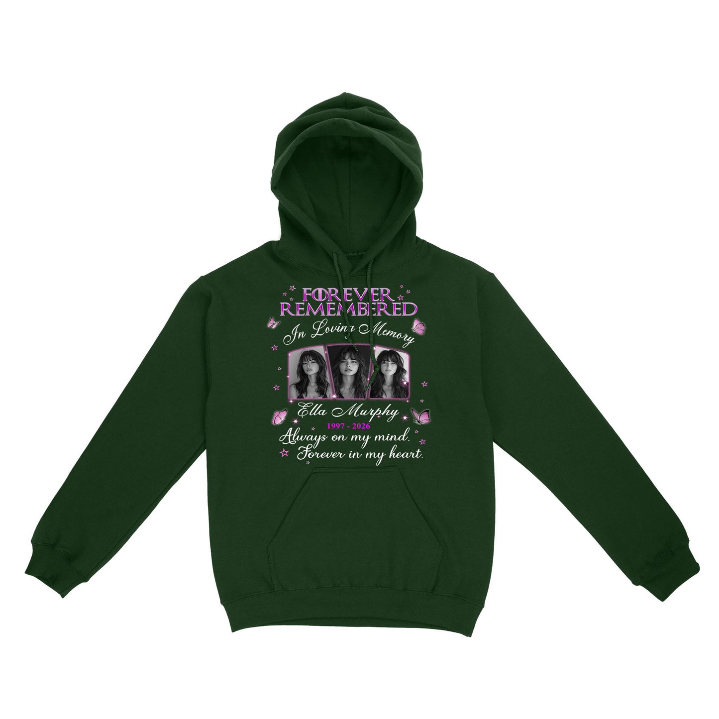 Personalized Photo Memorial Forever Remembered In Loving Memory Hoodie