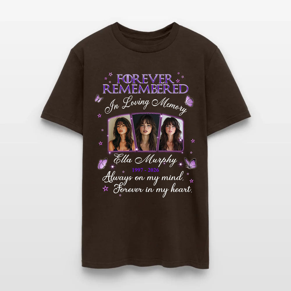 Personalized Photo Memorial Forever Remembered In Loving Memory T-Shirt