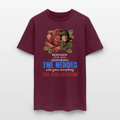 Personalized Photo Veteran Memorial Honoring The Heroes Who Gave Everything For Our Freedom T-Shirt