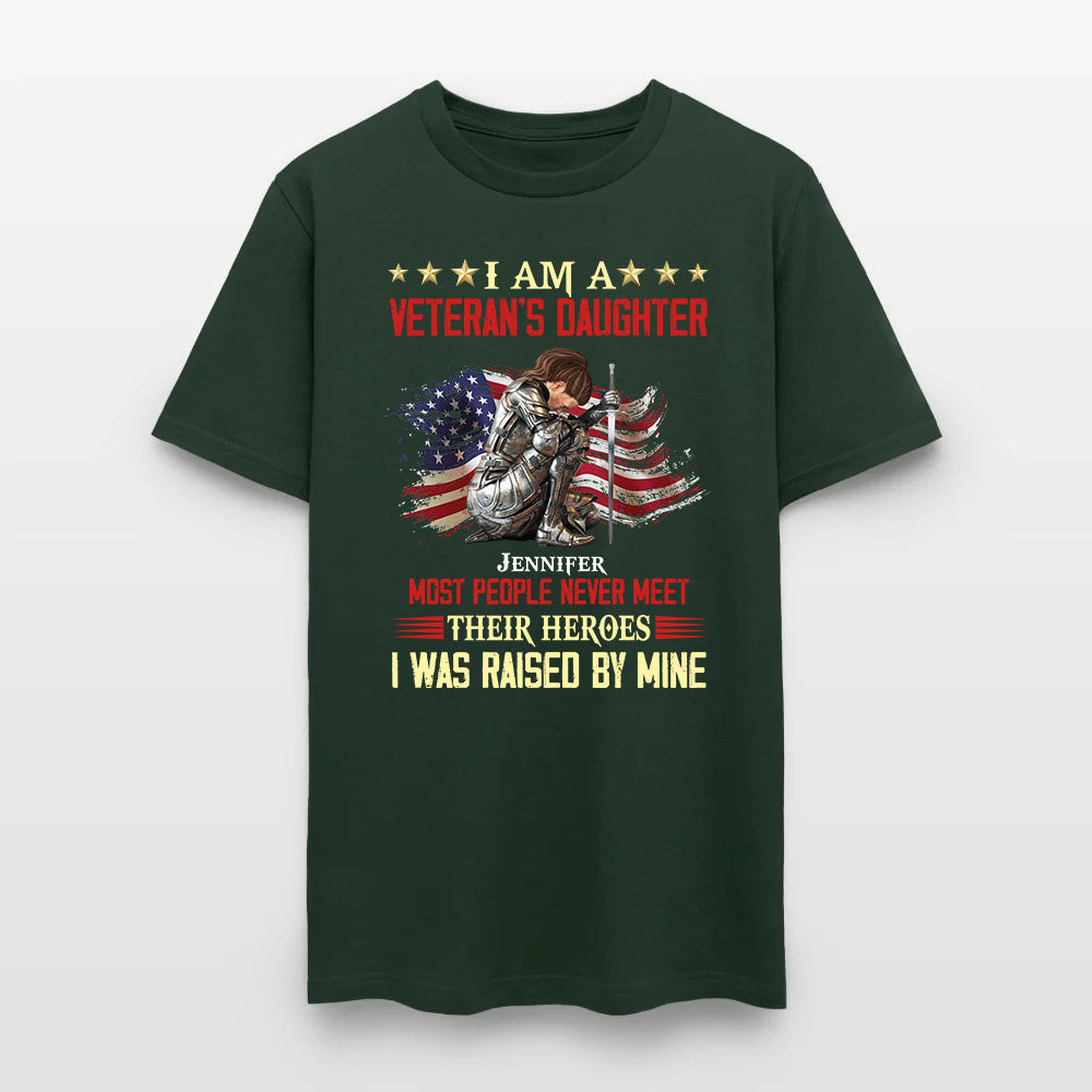 Personalized Woman Warrior Of God I Am A Veteran's Daughter T-Shirt