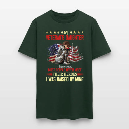 Personalized Woman Warrior Of God I Am A Veteran's Daughter T-Shirt