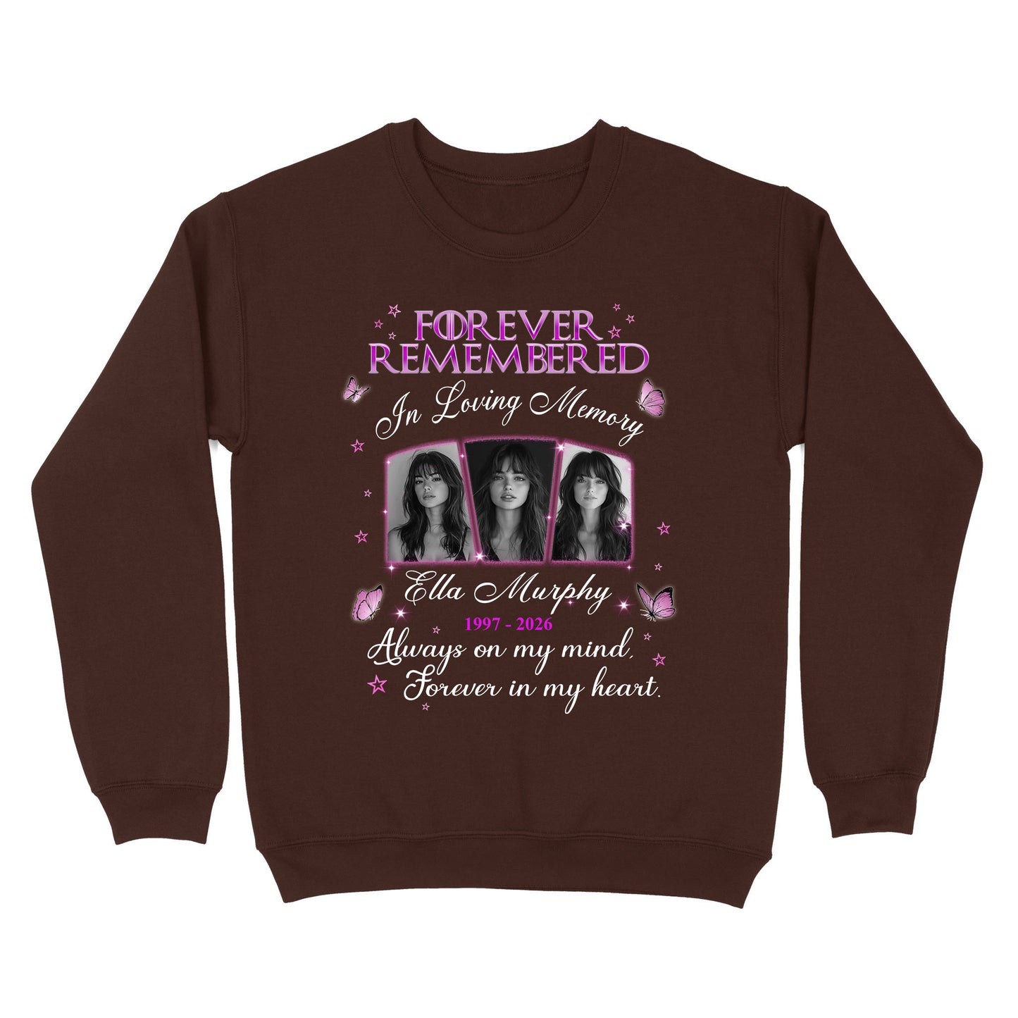 Personalized Photo Memorial Forever Remembered In Loving Memory Sweatshirt
