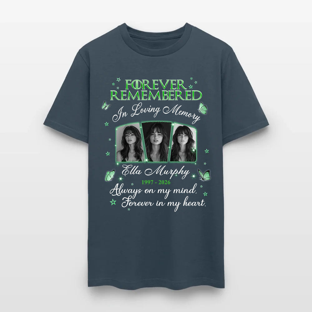 Personalized Photo Memorial Forever Remembered In Loving Memory T-Shirt