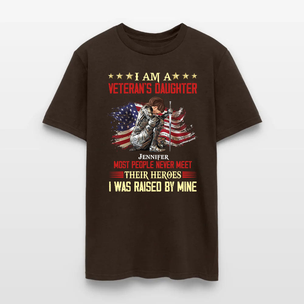 Personalized Woman Warrior Of God I Am A Veteran's Daughter T-Shirt