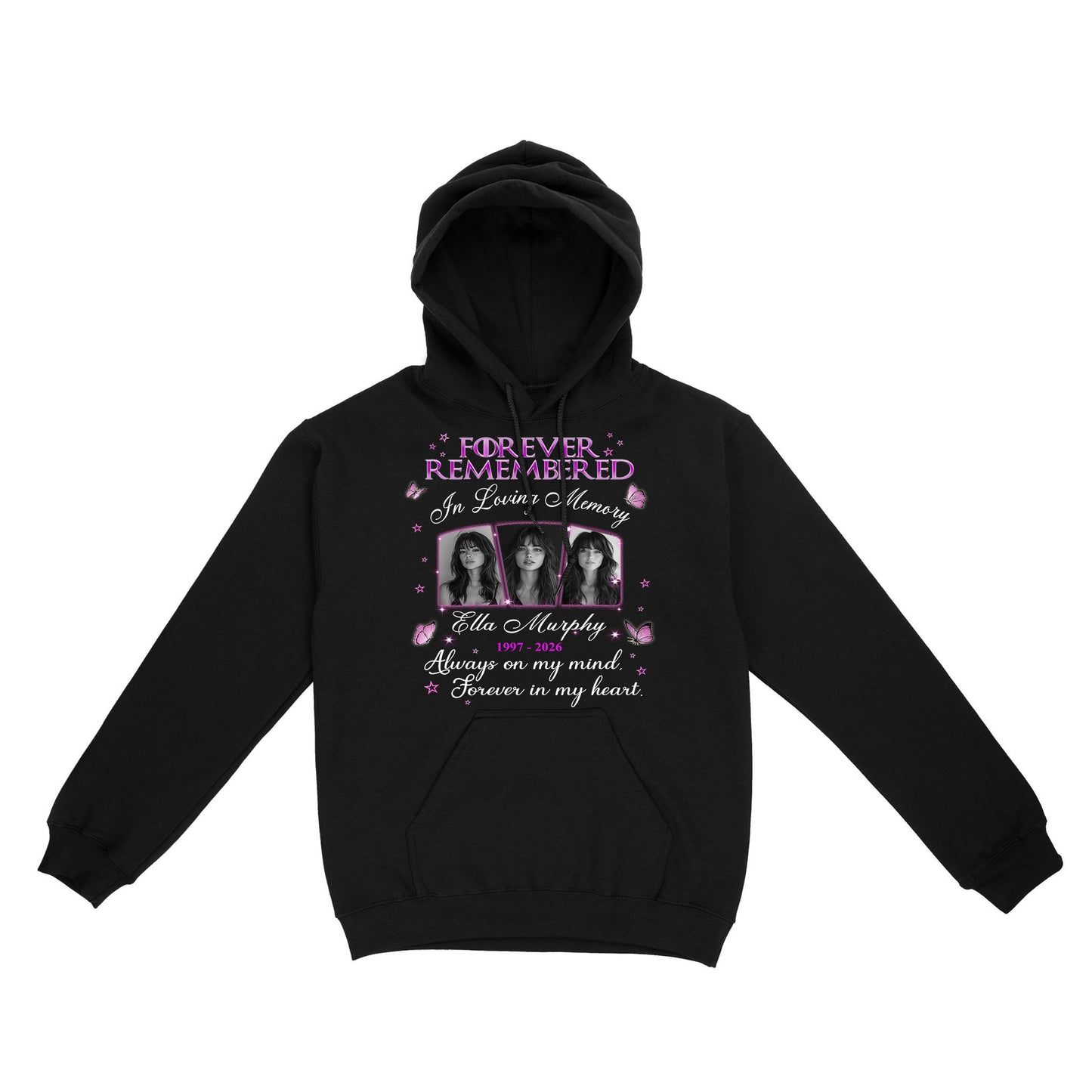 Personalized Photo Memorial Forever Remembered In Loving Memory Hoodie