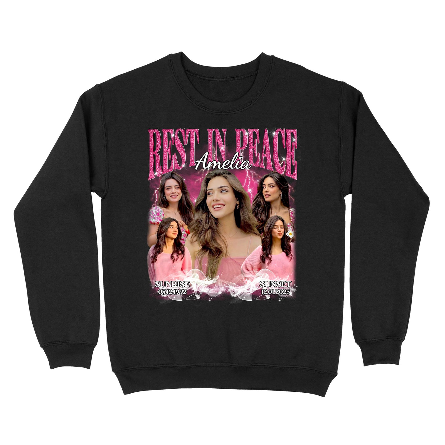 Personalized Photo Memorial Rest In Peace Sympathy Gift Loss Of Loved One Sweatshirt