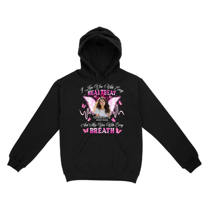 Personalized Photo Memorial I Love You With Every Heartbeat Hoodie