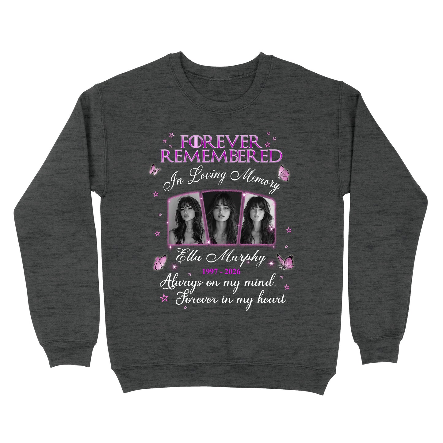 Personalized Photo Memorial Forever Remembered In Loving Memory Sweatshirt