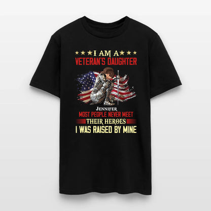 Personalized Woman Warrior Of God I Am A Veteran's Daughter T-Shirt