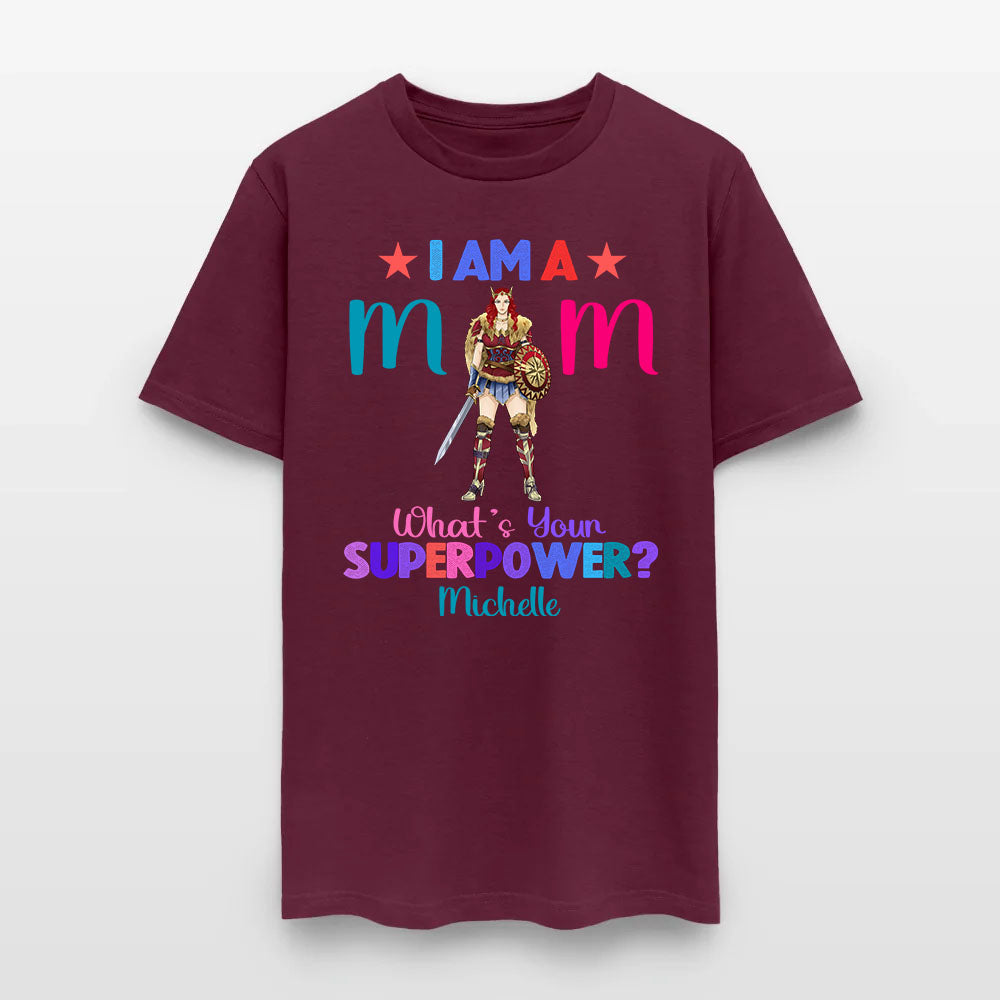 Personalized Wonder Woman Warrior I Am A Mom What's Your Superpower T-Shirt