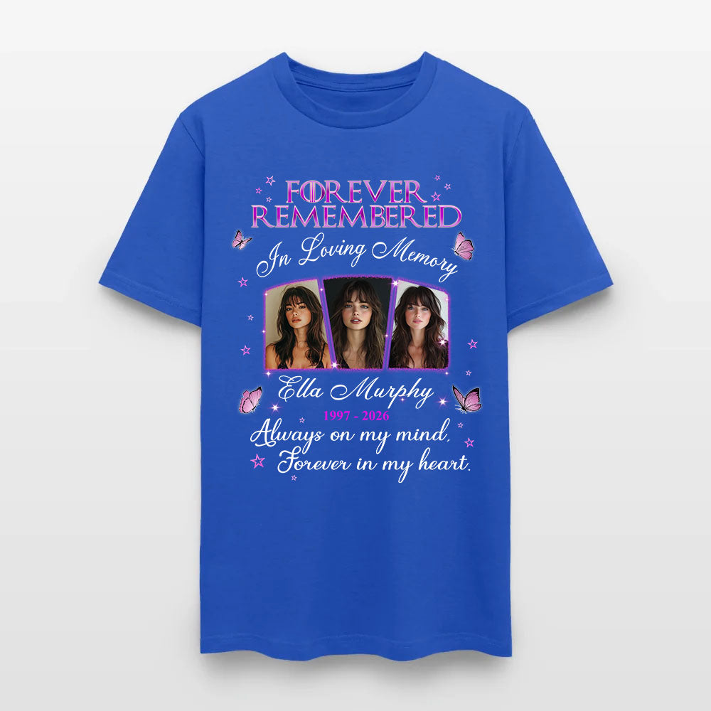 Personalized Photo Memorial Forever Remembered In Loving Memory T-Shirt