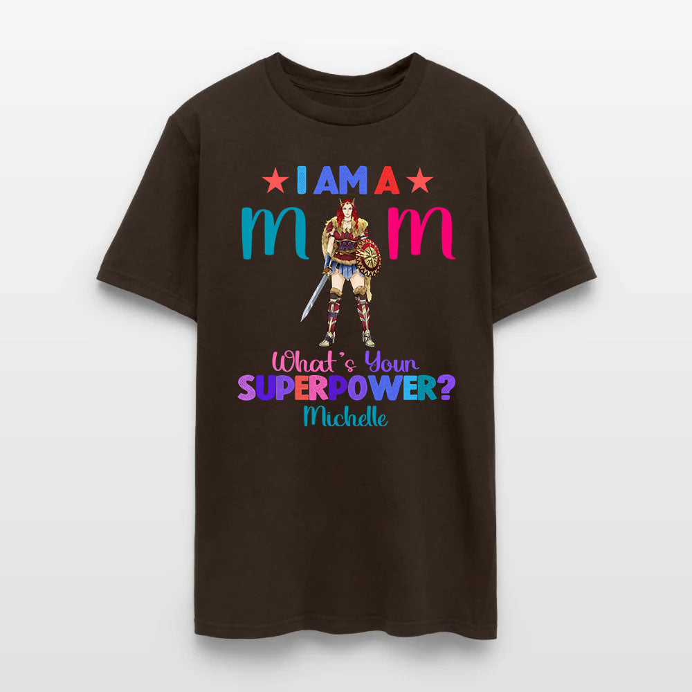 Personalized Wonder Woman Warrior I Am A Mom What's Your Superpower T-Shirt