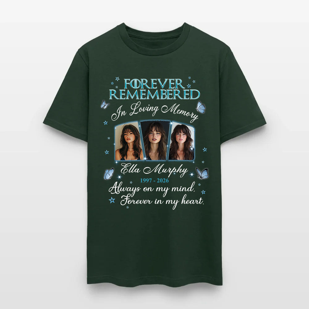 Personalized Photo Memorial Forever Remembered In Loving Memory T-Shirt