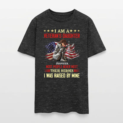 Personalized Woman Warrior Of God I Am A Veteran's Daughter T-Shirt