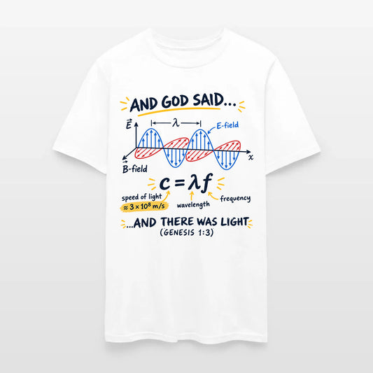 And God Said And There Was Light Genesis 1:3 Christian Physics T-Shirt