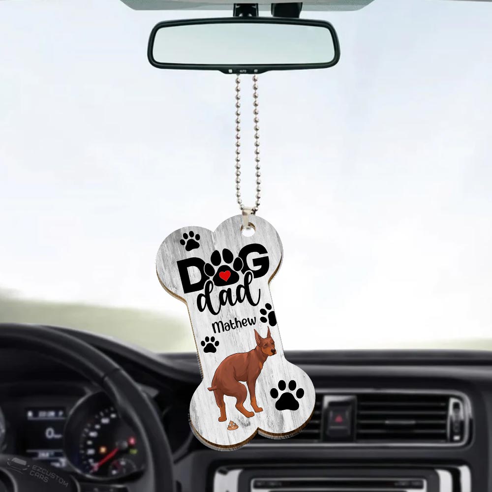 Personalized Funny Dog Poop Funny Hanging Christmas Car Ornament Wooden