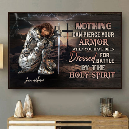 Personalized Woman Warrior Nothing Can Pierce Your Armor When You Have Been Dressed For Battle Poster Canvas