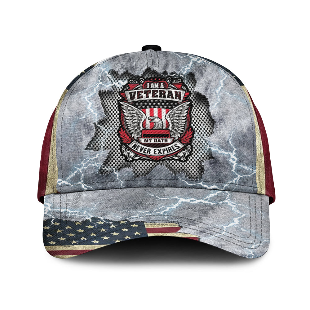 I Am A Veteran And My Oath Never Expires Over Print Classic Cap