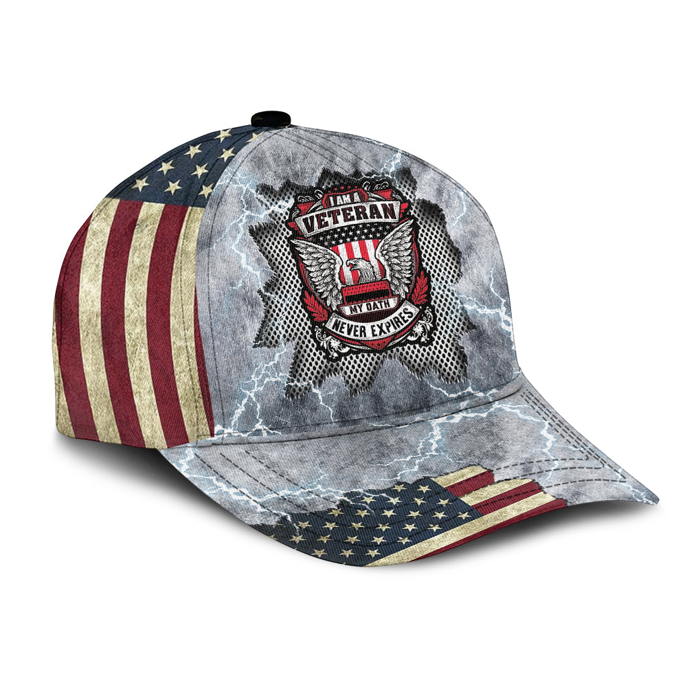 I Am A Veteran And My Oath Never Expires Over Print Classic Cap