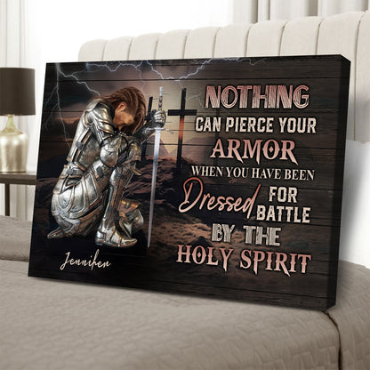 Personalized Woman Warrior Nothing Can Pierce Your Armor When You Have Been Dressed For Battle Poster Canvas