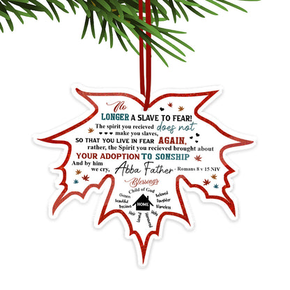 No Longer A Slave To Fear-Romans 8:15 Maple Leaf Acrylic Ornament