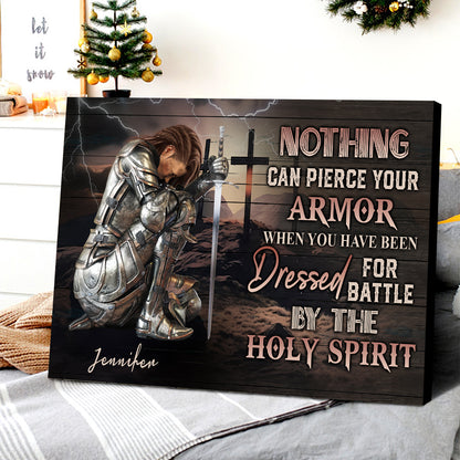 Personalized Woman Warrior Nothing Can Pierce Your Armor When You Have Been Dressed For Battle Poster Canvas