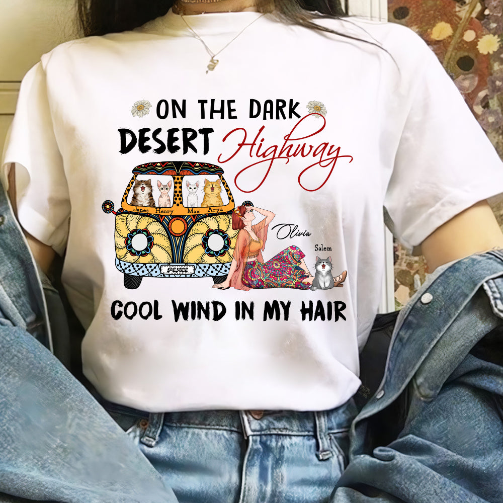 On a dark desert highway cat t on sale shirt