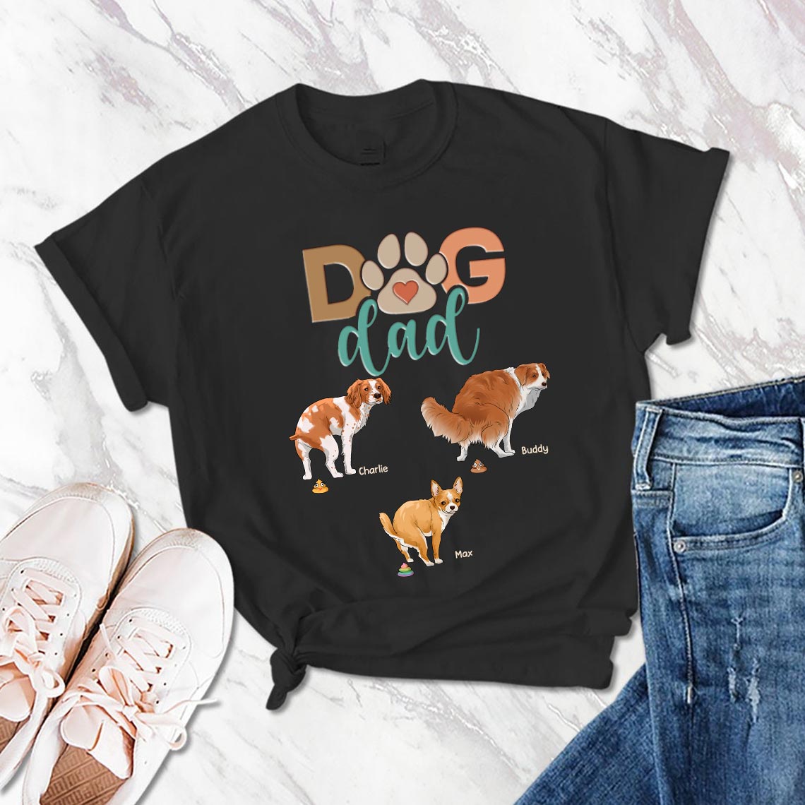 Personalized Funny Pooping Dog, Gift For Dog Lover T-Shirt