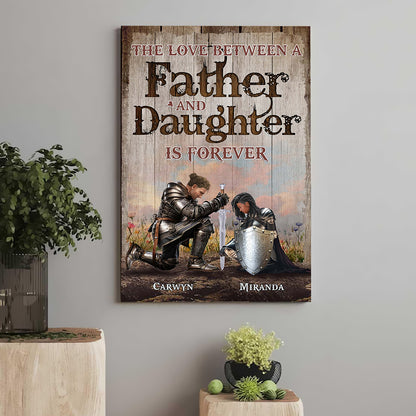 Personalized Dad And Daughter Warrior With Quote Love Poster Canvas