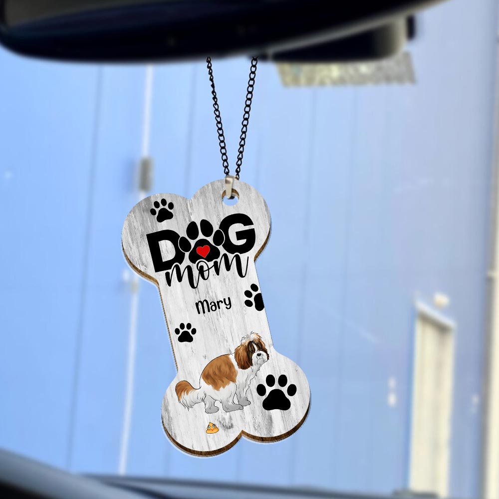 Personalized Funny Dog Poop Funny Hanging Christmas Car Ornament Wooden