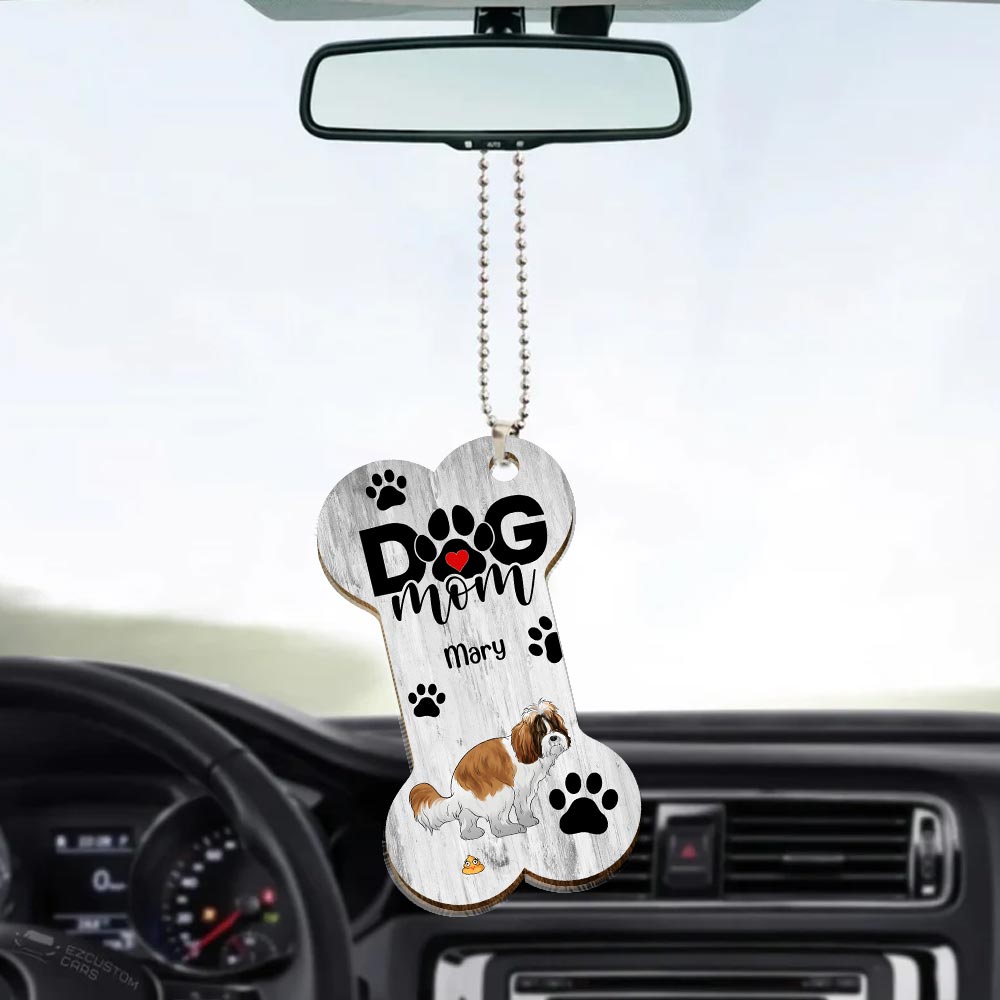 Personalized Funny Dog Poop Funny Hanging Christmas Car Ornament Wooden