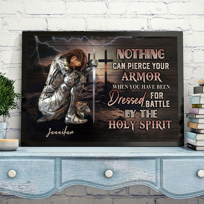 Personalized Woman Warrior Nothing Can Pierce Your Armor When You Have Been Dressed For Battle Poster Canvas