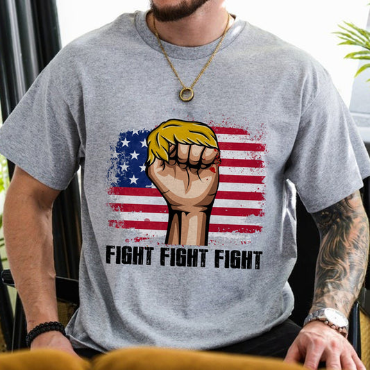 A Raised Fist With Donald Trump Hair Fight T-Shirt