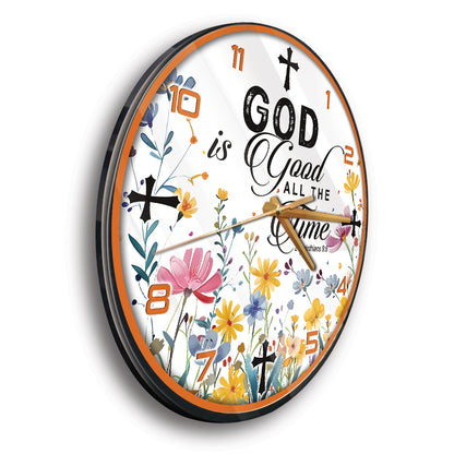 God Is Good All The Time 2 Corinthians 9:8 Wall Clock - Inspirational Christian Wall Clock