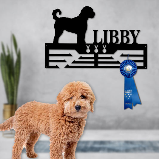 Personalized Doodle Dog Award Cut Metal Sign