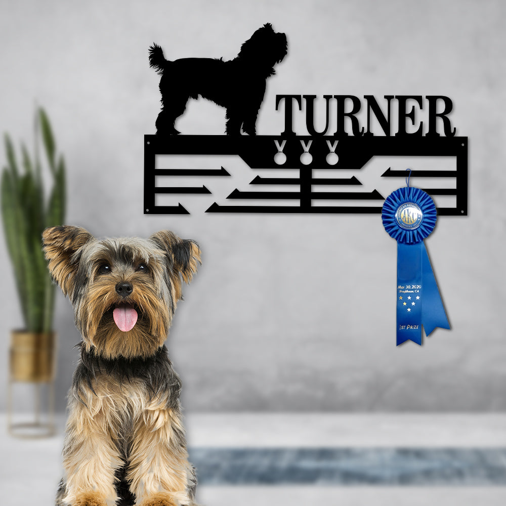 Personalized Yorkie Dog Award Cut Metal Sign