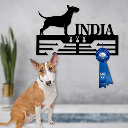 Personalized Bull Terrier Dog Award Cut Metal Sign