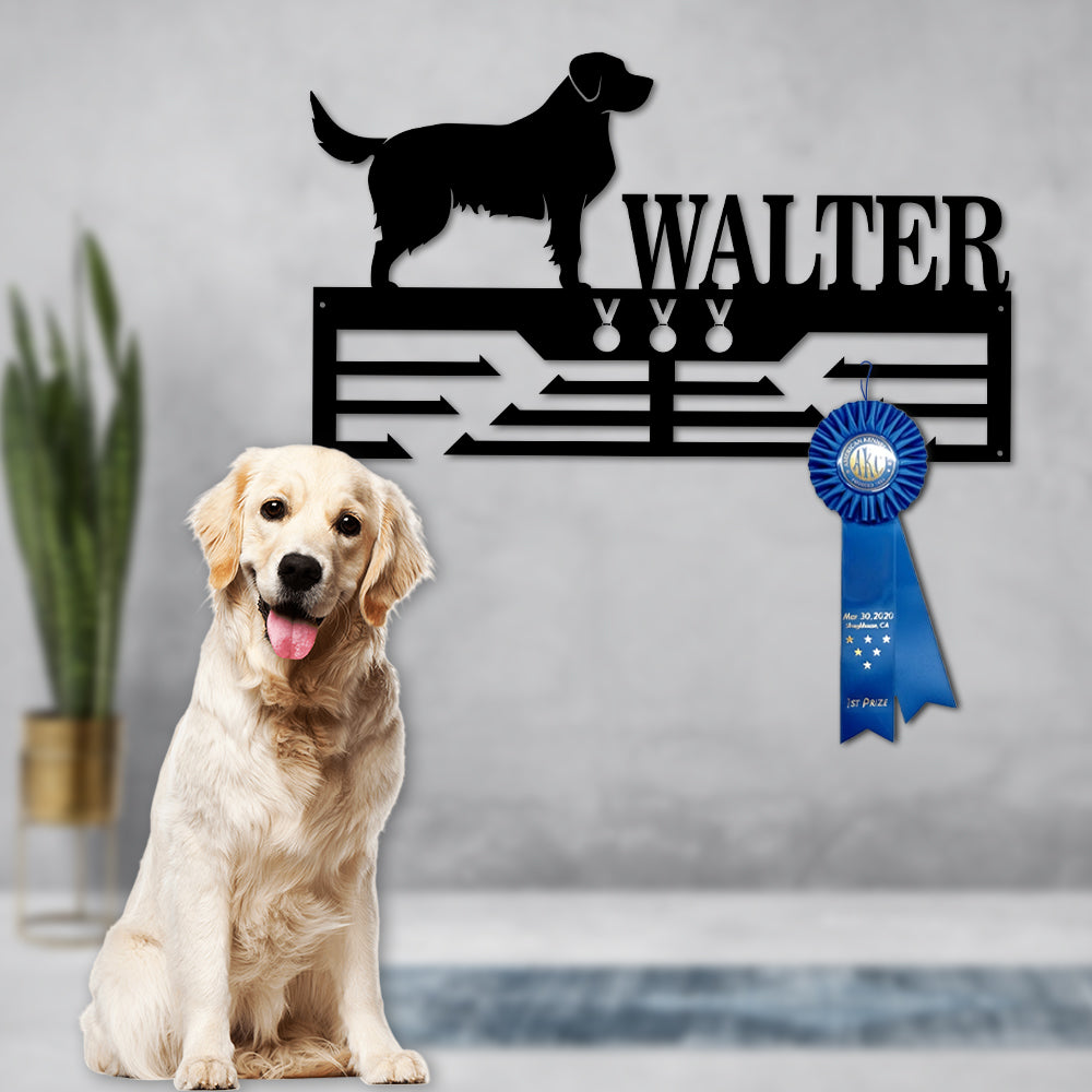 Personalized Labrador King Charles Dog Award Cut Metal Sign