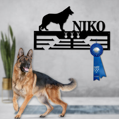 Personalized German Shepherd Dog Award Cut Metal Sign