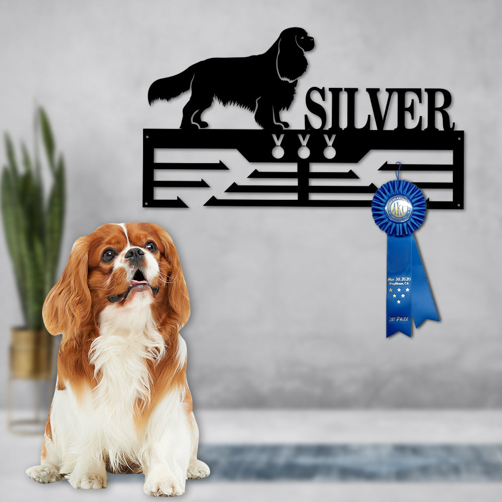 Personalized Cavalier King Charles Dog Award Cut Metal Sign
