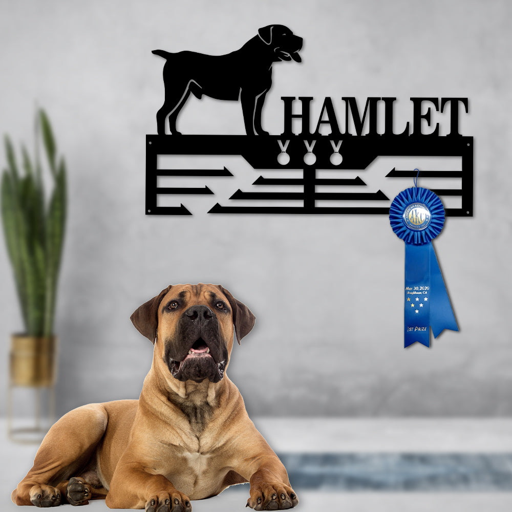 Personalized Boerboel Mastiff Dog Award Cut Metal Sign