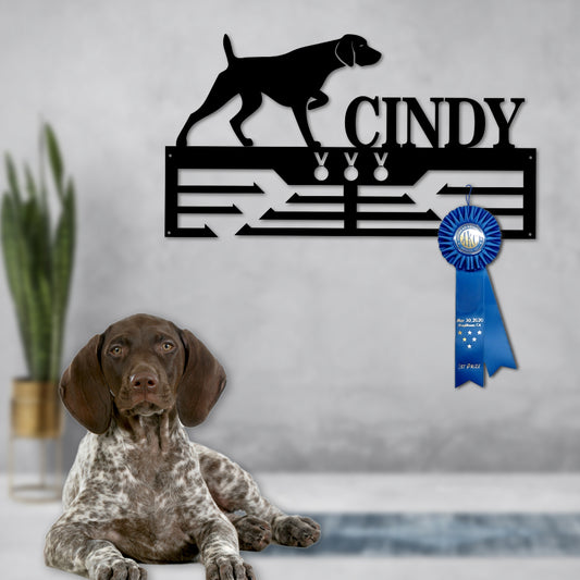 Personalized German Shorthair Dog Award Cut Metal Sign