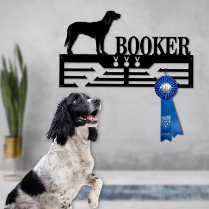 Personalized Munsterlander Dog Award Cut Metal Sign