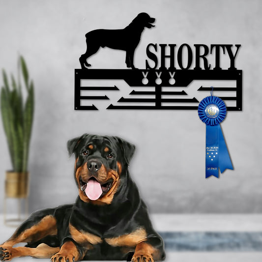 Personalized Rottweiler Dog Award Cut Metal Sign