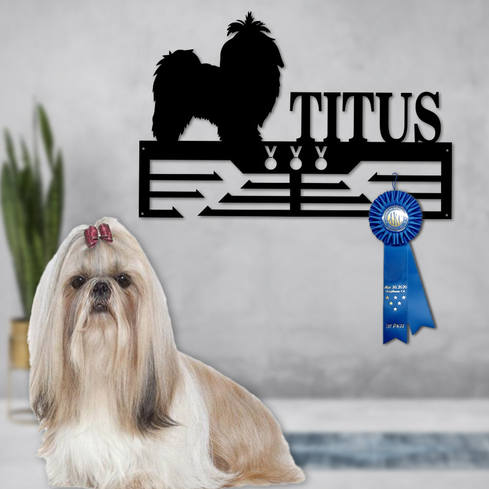 Personalized Shih Tzu Dog Award Cut Metal Sign
