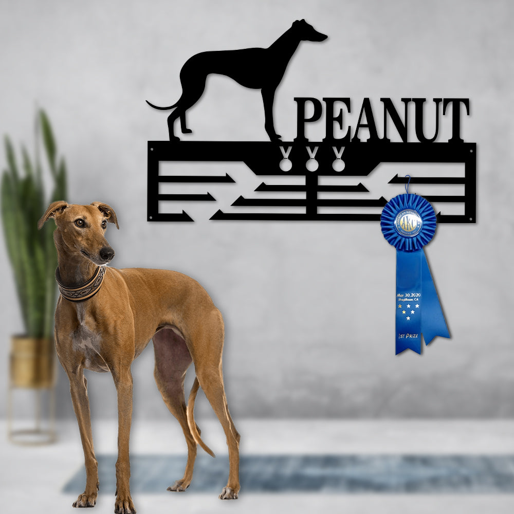 Personalized Greyhound Dog Award Cut Metal Sign