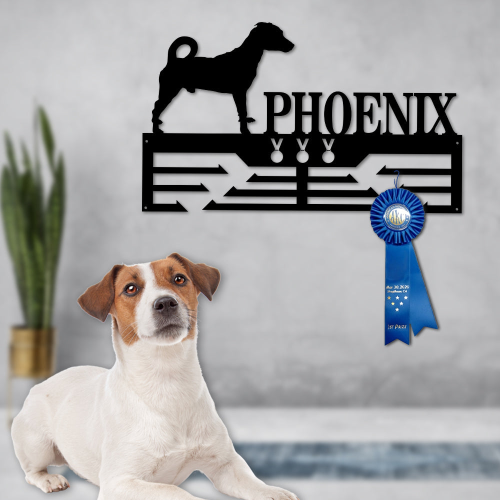 Personalized Jack Russell Dog Award Cut Metal Sign