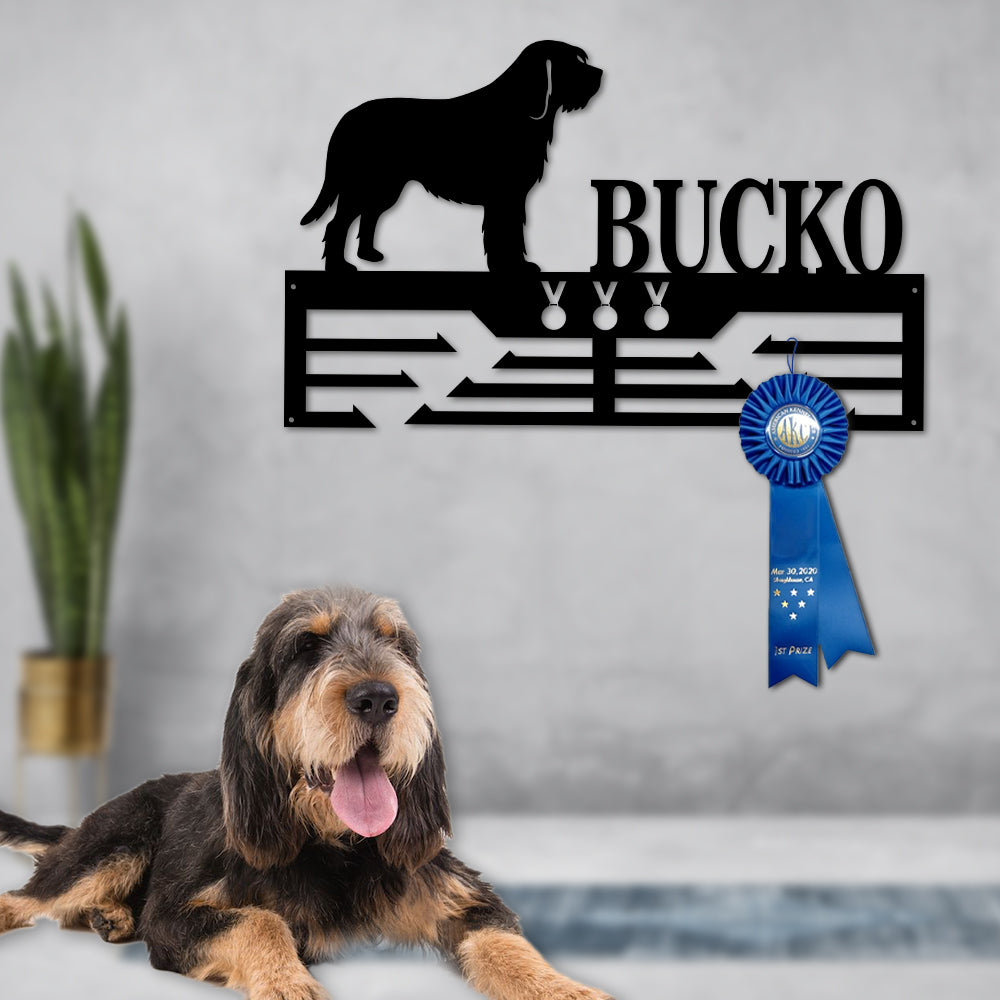 Personalized Otterhound Dog Award Cut Metal Sign